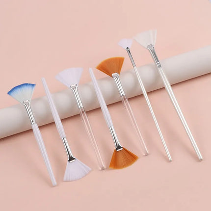 1/8pcs Fan Acid Brush Practical Facial Brushes Soft Portable Mask Brushes Soft Brush Skin Management Beauty Salon Brush Tool