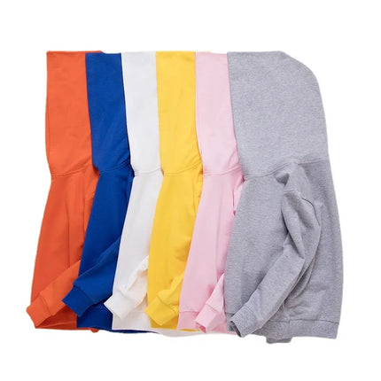 100% Cotton Boys Sweatshirts 2025 Spring Fall New Solid Color Girls Hooded Sweatshirt Children Blank Tops Name Custom Hoodies