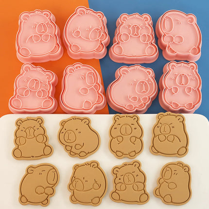 8 PCS Capybara Cookie Cutters Aniaml Embossing Cutters for Baking DIY Baking Tools(8-Capybara B)