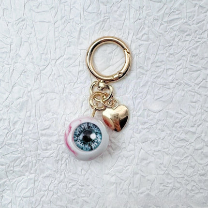 Realistic Eyeball Keychain Halloween Eye Keyring Gothic Resin Devil's Eye Bag Pendant Car Key Holder Unique Accessory