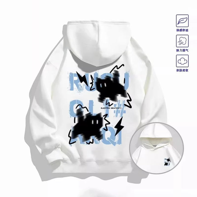 2026 Trendy _Haze Blue_ Cat Hoodie - Both Men's and Women's Spring_Autumn Multi-Purpose Coat - Cool Fashion Item