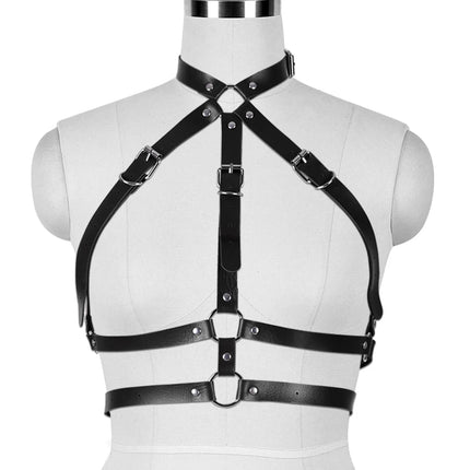 Female Unique Leather Suspenders Punk-Style Waist Belt Straps for Bar and Stage Performance Couple Sex BDSM