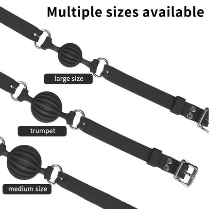 Adult Games Mouth Gag Silicone Ball Oral Fixation Mouth Gags Bondage Restraints Red Black Colors Sex Toys For Couple Ball Gag