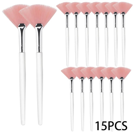 3/9/15 Pieces Facial Fan Mask Brushes Soft Mask Brush Applicator Esthetician Facial Mask Brushes For Women Girls Cosmetic Tools