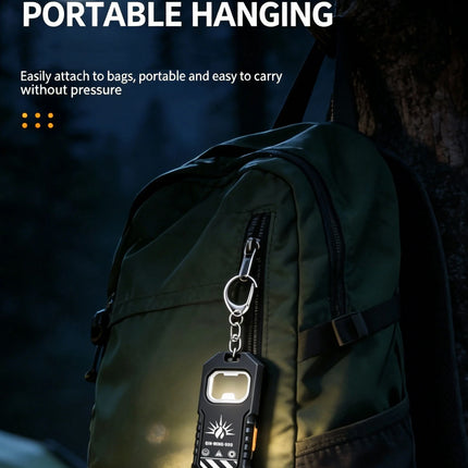 COB Keychain Light LED Flashlight USB-C Rechargeable Mini Handheld Flashlight Work Light with Bottle Opener for Outdoor Camping