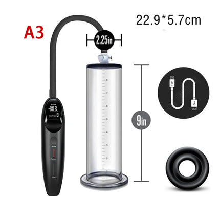 Electric Penis Pump Acrylic Airplane Cup Intelligent Pene sexy accessories for men Negative Pressure Cylinder Adult Product toys