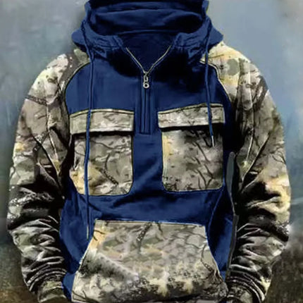 2025 New Men's Camouflage Tactical Workwear Casual Zipup  Pullover Autumn and Winter Outdoor Sports Men's Military Hooded Jacket