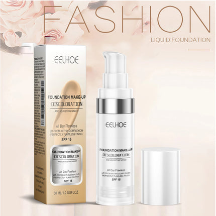 Color Changing Foundation Serum for Natural Glow Lightweight Full Coverage Long Moisturizing Finish 30ml Sensitive Skin Friendly
