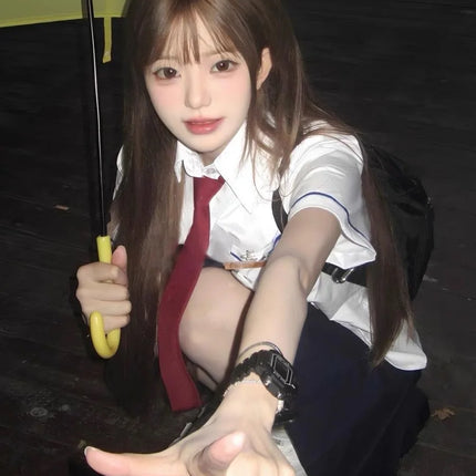 White ort Sve orm Set School orm Sle JK Outfit Baing Running Class orm College Wind Women's irt