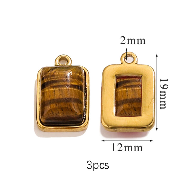 2-5pcs Stainless Steel Water Drop Butterfly Cross Natural Stone Pendant DIY Fashion Jewelry Accessories Manufacturing Supplies