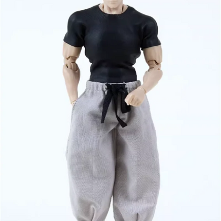 1/12 Scale Male Soldier Tight Black T-shirt Grey Loose Pants Clothes Model Fit 6 inch Romankey X COWL Action Figure Body
