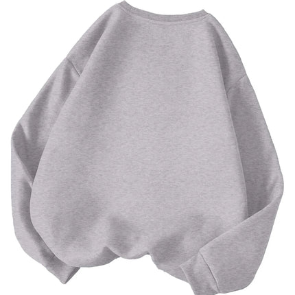 Trendy Light Blue Oversized Sweatshirt for Women Loose Casual Top