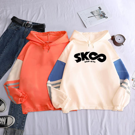 Japan Anime Sk8 The Infinity Patchwork Hoodies Cartoon Skateboard Boys Funny Graphic Streetwear Women Korean Oversize Sweatshirt