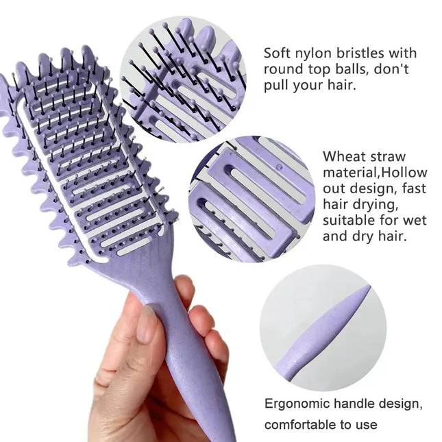 3-in-1 Curl Define Styling Brush Hollow Out Detangling Hair Brush Tangled Hair Comb Shaping Defining Curls Barber Styling Tools