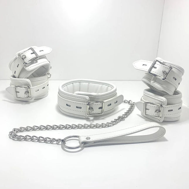 BLACKWOLF Premium BDSM restraint set Luxury restraint BDSM set Luxury handcuffs Collar Leash Ankle and Handcuffs Submissive Wrist