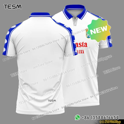 TESM Summer POLO Shirt Men Summer Sports V-neck T-shirt Street Trendy Short Sleeve 3D HD Print T-shirt