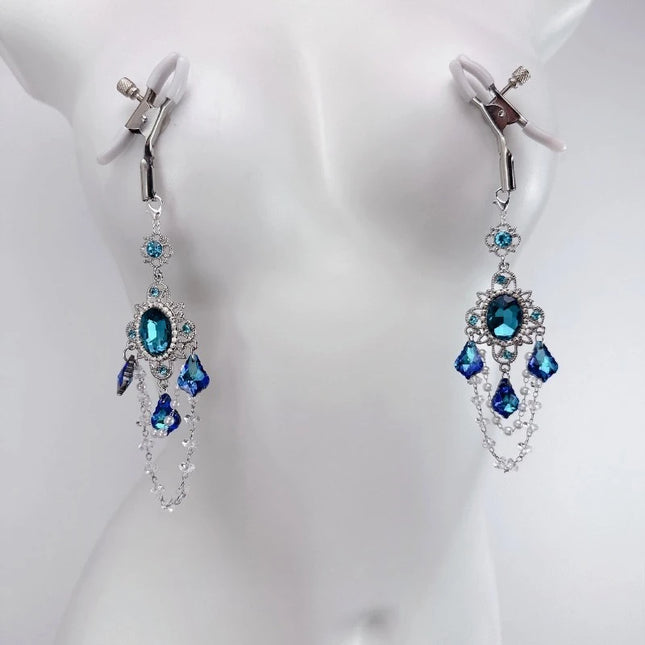 Nipple Clips Collar Sexy Body Chains Erotic Sapphire  Breast Restraints BDSM Training Anal Plugs in Various Sizes Adult Sex Toys