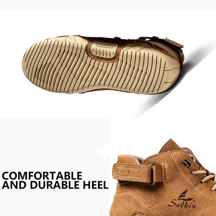 New Handmade Men Boots Design Sneakers Man Outdoor Casual Leather Men Sneakers Ankle Boots Trekking Fall Breathable Hot Sale