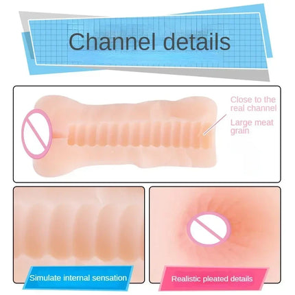 Male Masturbator Realistic Vagina Anal Blowjob Portable Masturbation Cup Soft Real Skin Pocket Pussy 18+ Erotic Sex Toys for Men
