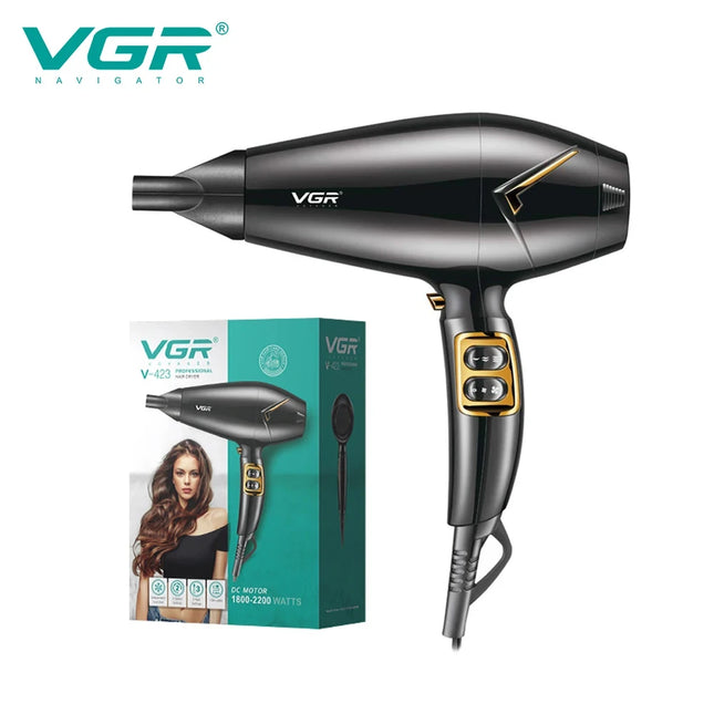 VGR convenient hair dryer, high-power hair salon and household hair dryer, cold and hot air, negative ion, quick drying hair dryer V-423