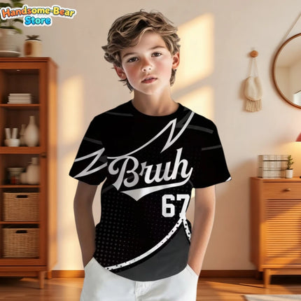 6 7 Six Seven Meme Colorful Design T-Shirt for Kids Chaotic Humor Y2k Game Saying Tee Funny Gifts Boy Top Fashion Kids Clothes