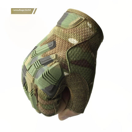 Outdoor tactical half-finger gloves rock climbing sports motorcycle riding protection labor protection work tool gloves men