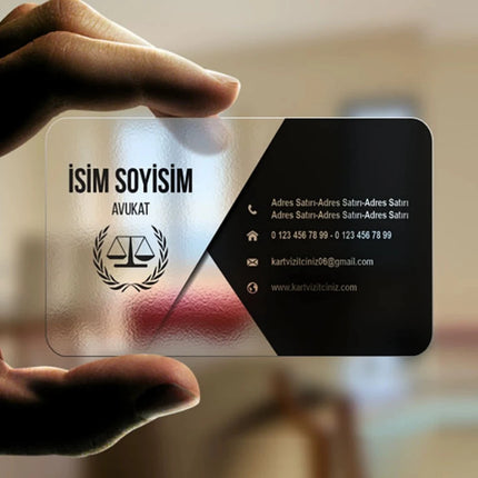 20-500PCS Custom Transparent PVC Business Card Colorful Printing Personalized LOGO Text Thank You Card Free DESIGN 0.38mm