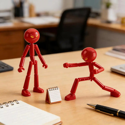 NEW Printing Mannequin Multi-jointed Stickman Toy Novelty Action Figure Stickman Assembled Robot Movable