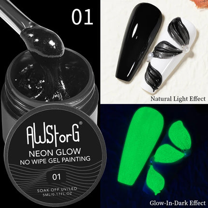 AWStorG 5ML Super Silver Metallic Gel Nail Polish Metal Effect Painting Gel Chromes Varnish Semi Permanent for Nail DIY