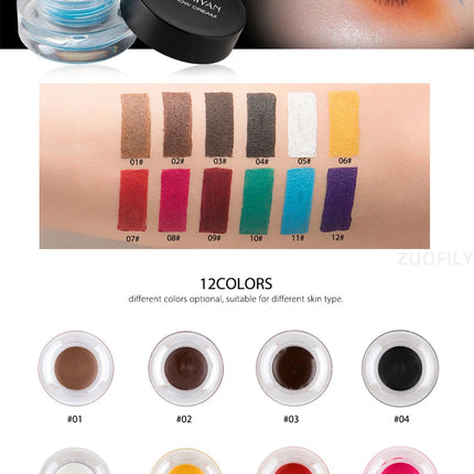 HANDAIYAN 12 Colors Eyebrow Gel Colorful Eyebrow Cream Eyebrow Dye Glue No Fading Waterproof Long Lasting Brow Makeup Cosmetics