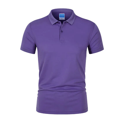 Men's POLO Shirt Solid Color Short Sleeved Top Spring Summer Team Workwear Customized Colors Choose From