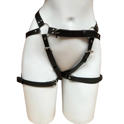 Women Sexy Thigh Garter Belt Gothic Leather Belt Bondage Buttock Suspenders Punk Erotic Swordbelt Adjustable Harness Accessory