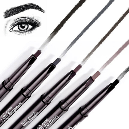 Double Ended Eyebrow Pencil Rotatable Triangle Eye Brow Pen Sweatproof Waterproof Smooth Lasting Beauty With Brush Makeup Tool