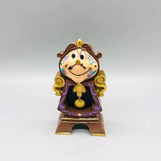 Beauty And The Beast Toys Anime Figure Night Lights Candlesticks Cogsworth Clock Ornaments Collectible Model Gift Jewelry Box