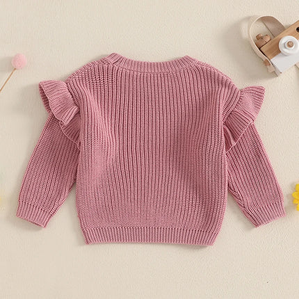 Baby Girls Knit Sweater Clothes New Toddler Infant Newborn Knitwear Soft Spring Long Sleeve Baby Solid Color Pullover Tops