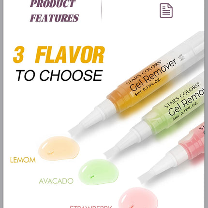 Eyelash remover pen  non irritating and alcohol free 5ml/0.17fl.oz  each easy to carry and use contain 3 flavor to choose