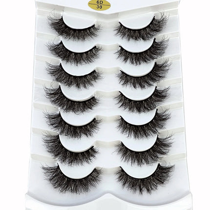 7pairs Natural Russian Strip Lashes Fluffy Mink Lashes 3D False Eyelashes Fluffy Volume Eyelashes Fake Eyelash Extension Make Up