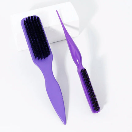2pcs hair styling tool set, seahorse shaped edge control hair brush, plastic pointed tail beard brush,Special for real hair wigs