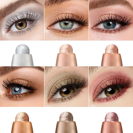 6-Color Eyeshadow Stick Pearlescent Matte Multi-color Anti-smudge Eyeshadow Pen 6 Pcs Set