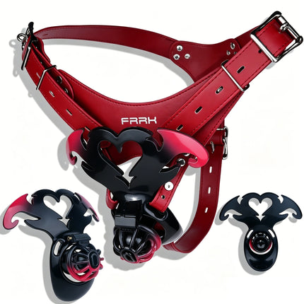 LICKER Wearable Angel's Heart Negative Chastity Locks Loyalty Belt Penis Cage Sex Toys Erotic Urethral Chastity Device For Men