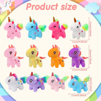 4-24pcs Mini Plush Unicorn Stuffed Animals Unicorn Party Favors Bulk Toys DIY Plush Keychain Stuffed Animal for Kids Party Favor