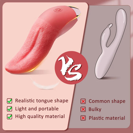 Clitoral Nipple Licking Vibrator Vaginal Anal Orgasm Stimulator with 10 Vibration Modes Adult Sex Toys for Couples Pleasure Game