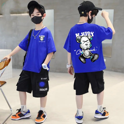 2025 Summer Kids Clothes Streetwear Print Cartoon T Shirt Short Sleeve Tops Tees Boys Girls Clothes 100%Cotton T Shirts Children
