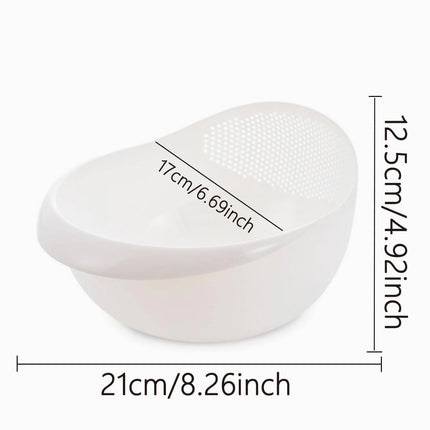 1/3pcs- Colander Rice Bowl Drain Basket Fruit Bowl Washing Drain Basket with Handle Washing Basket Home Kitchen Organizer