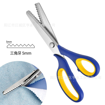 Professional Chisel Pinking Shears Stainless Steel Dressmaking Scissor Serrated Scalloped Sewing Tailor Zigzag Fabric Scissors