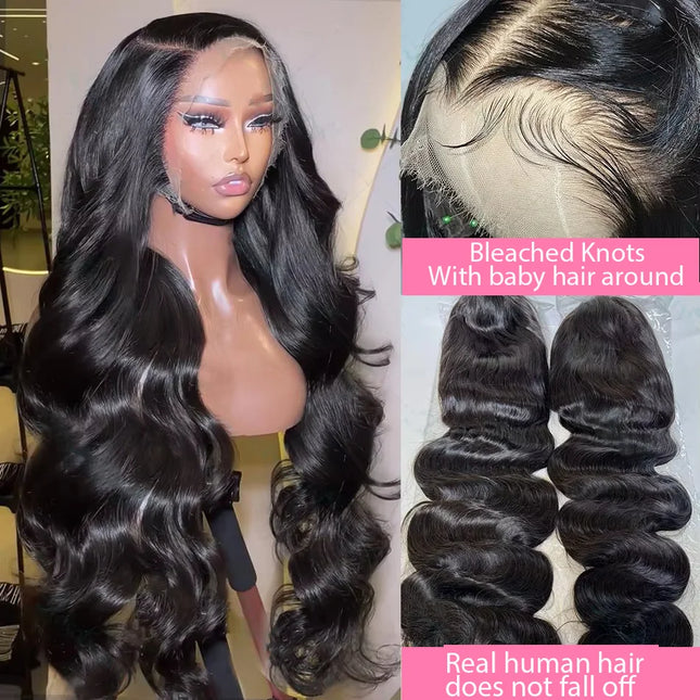30 40 Inch Body Wave 13x6 Hd Transparent Lace Frontal Wig Human Hair PrePlucked Lace Wigs For Women 13x4 Lace Front Hair Wig