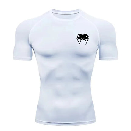 Men's Compression Shirt Short Long Jogging Sleeve Quick Dry All Season Elastic Quick-Drying Workout Top for Gym Running Fitness