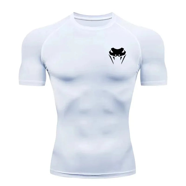 Men's Compression Shirt Short Long Jogging Sleeve Quick Dry All Season Elastic Quick-Drying Workout Top for Gym Running Fitness