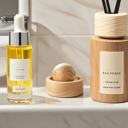 Car & Home Essential Oil Diffuser - Made of Wood Mini Cute Natural Fragrance Diffuser Suitable for Bedroom Living Room Bathroom