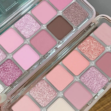 12 Colors Shimmer Matte Eyeshadow Palette Nude Rose Pink Glitter Pigment Eye Shadow Lasting Waterproof Make Up Palette Cosmetics